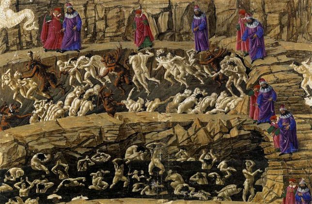 Inferno - Ilustrație de Sandro Botticelli (wikipedia)